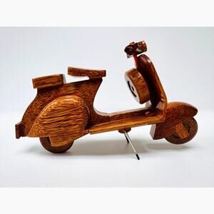 Wooden Vespa Style Scooter Toy Tropical Hardwood Model
